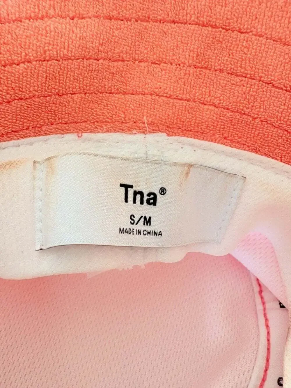 Aritzia Tna Terry Bucket Hat Coral Pink Small Medium